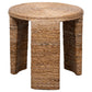 Asha 22 Inch Side End Table Round Shaped Top with Natural Rattan Wrapping By Casagear Home BM315302