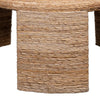 Asha 36 Inch Coffee Table Round Shaped Top with Natural Rattan Wrapping By Casagear Home BM315303