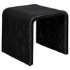 Gigi 22 Inch Side End Table Black Woven Rattan Square Waterfall Edges By Casagear Home BM315304