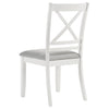 Hoa 18 Inch Dining Side Chair Set of 2 Gray Padded Seat White Solid Wood By Casagear Home BM315307