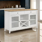 Hoa 59 Inch Dining Sideboard Console Cabinet 2 Doors White Brown Wood By Casagear Home BM315308