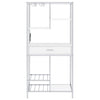 Roa 67 Inch Wine Bar Storage with 5 Shelves 1 Drawer White Chrome Metal By Casagear Home BM315316