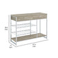 Mel 48 Inch Wine Rack Bar Sideboard 2 Drawers Shelves Gray Chrome Metal By Casagear Home BM315317