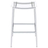 Ani 29 Inch Barstool Set of 2 Acrylic Clear Seat Footrest Chrome Metal By Casagear Home BM315320