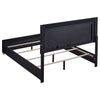 Dex Full Size Bed with LED Framed Headboard Black Wood Finish Gold Legs By Casagear Home BM315321