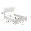 Dex Full Size Bed with LED Framed Headboard White Wood Finish Gold Legs By Casagear Home BM315323