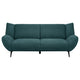 Toer 84 Inch Wide Sofa Flared Arms Soft Teal Blue Upholstery Black Metal By Casagear Home BM315327