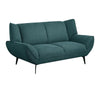 Toer 2 Piece Sofa Loveseat Set Flared Arms Teal Blue Fabric Black Legs By Casagear Home BM315328