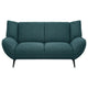 Toer 68 Inch Plush Loveseat Flared Arms Teal Blue Fabric Black Metal By Casagear Home BM315329