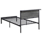 Rick Twin Size Platform Bed 1 Shelf Retro Style Black Metal Frame Gray By Casagear Home BM315332
