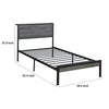 Rick Twin Size Platform Bed 1 Shelf Retro Style Black Metal Frame Gray By Casagear Home BM315332