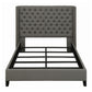 Diya California King Platform Bed Button Tufted Upholstery Nailhead Gray By Casagear Home BM315336