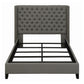 Diya Queen Size Platform Bed Button Tufted Upholstery Nailheads Gray By Casagear Home BM315337