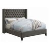 Diya Full Size Platform Bed, Button Tufted Upholstery, Nailhead Trim, Gray By Casagear Home