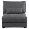 Ash 35 Inch Armless Accent Sofa Chair with Cushions Modular Gray Black By Casagear Home BM315350