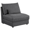 Ash 35 Inch Armless Accent Sofa Chair with Cushions Modular Gray Black By Casagear Home BM315350