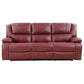 Mila 85 Inch Modern Manual Recliner Sofa 3 Seater Red Faux Leather By Casagear Home BM315353