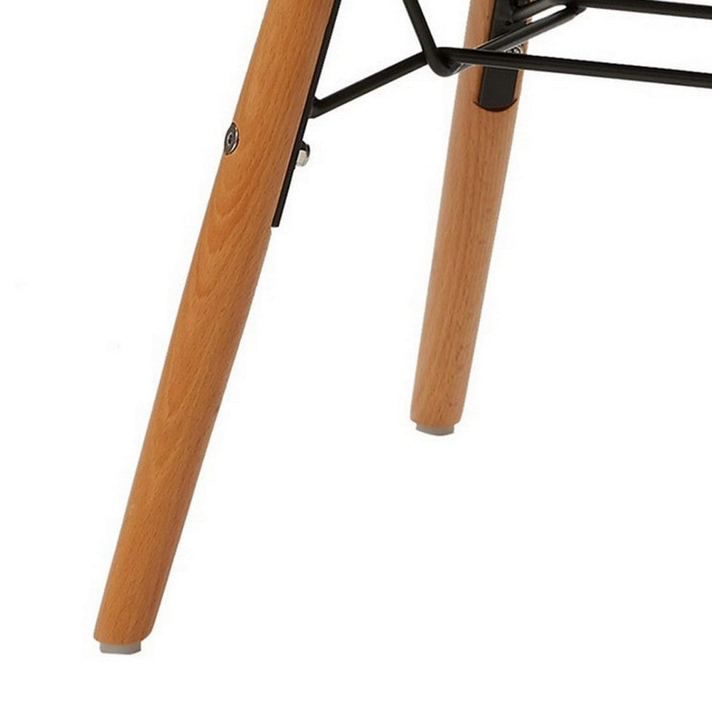 Lyna 16 Inch Kids Side Chair with Solid Back Set of 4 Arms Angled Wood Base Blue BM315365