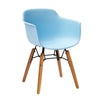 Lyna 16 Inch Kids Side Chair with Solid Back Arms Angled Wood Base Blue By Casagear Home BM315365