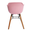 Lyna 16 Inch Kids Side Chair with Solid Back Set of 4 Arms Angled Wood Base Pink BM315366