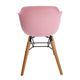 Lyna 16 Inch Kids Side Chair with Solid Back Set of 4 Arms Angled Wood Base Pink BM315366