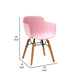 Lyna 16 Inch Kids Side Chair with Solid Back Set of 4 Arms Angled Wood Base Pink BM315366