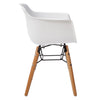 Lyna 16 Inch Kids Side Chair with Solid Back Arms Angled Wood Base White By Casagear Home BM315367