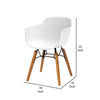 Lyna 16 Inch Kids Side Chair with Solid Back Set of 4 Arms Angled Wood Base White BM315367