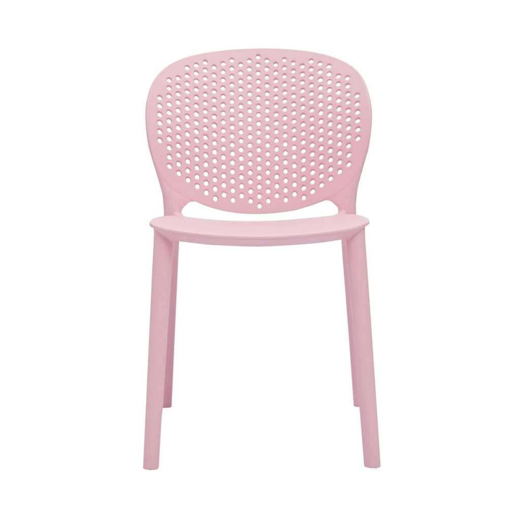 Gyna 14 Inch Kids Side Chair Round Dotted Backrest Armless Pink By Casagear Home BM315369