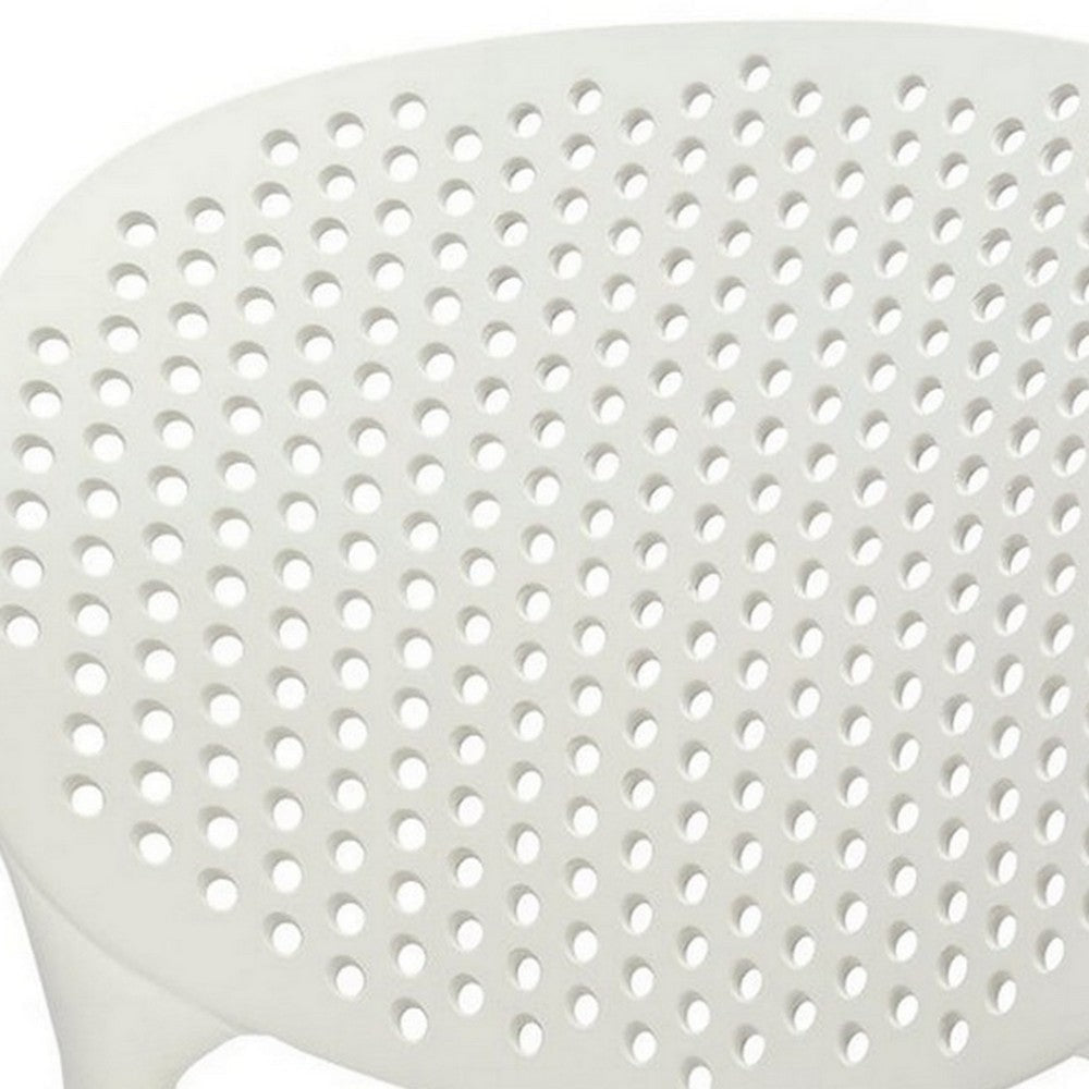 Gyna 14 Inch Kids Side Chair Round Dotted Backrest Armless White By Casagear Home BM315370