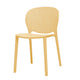 Gyna 14 Inch Kids Side Chair Round Dotted Backrest Set of 4 Armless Yellow BM315371