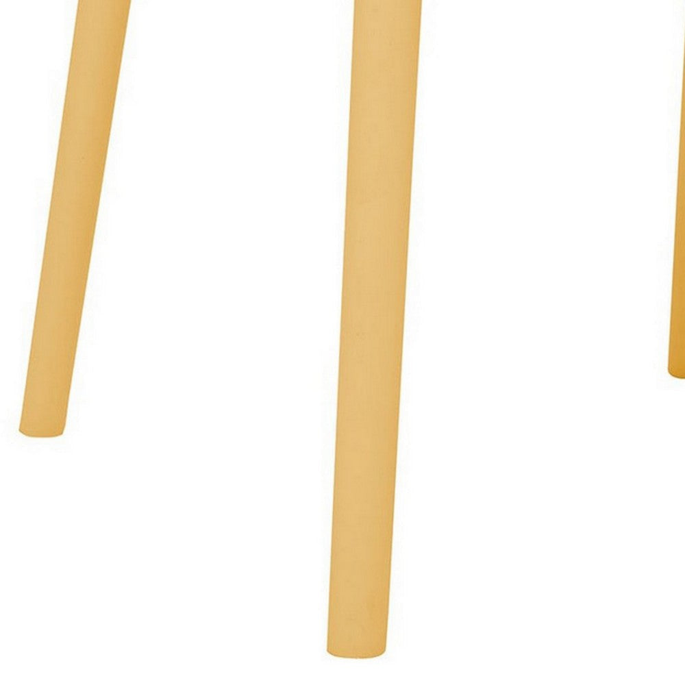 Gyna 14 Inch Kids Side Chair Round Dotted Backrest Set of 4 Armless Yellow BM315371