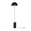 62 Inch Floor Lamp, Umbrella Dome Style Shade, Round Black Base, Gold Metal By Casagear Home