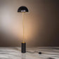 62 Inch Floor Lamp, Umbrella Dome Style Shade, Round Black Base, Gold Metal By Casagear Home