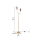 71 Inch Floor Lamp with 2 Branching Lights Square Accent Base Gold Metal By Casagear Home BM315377