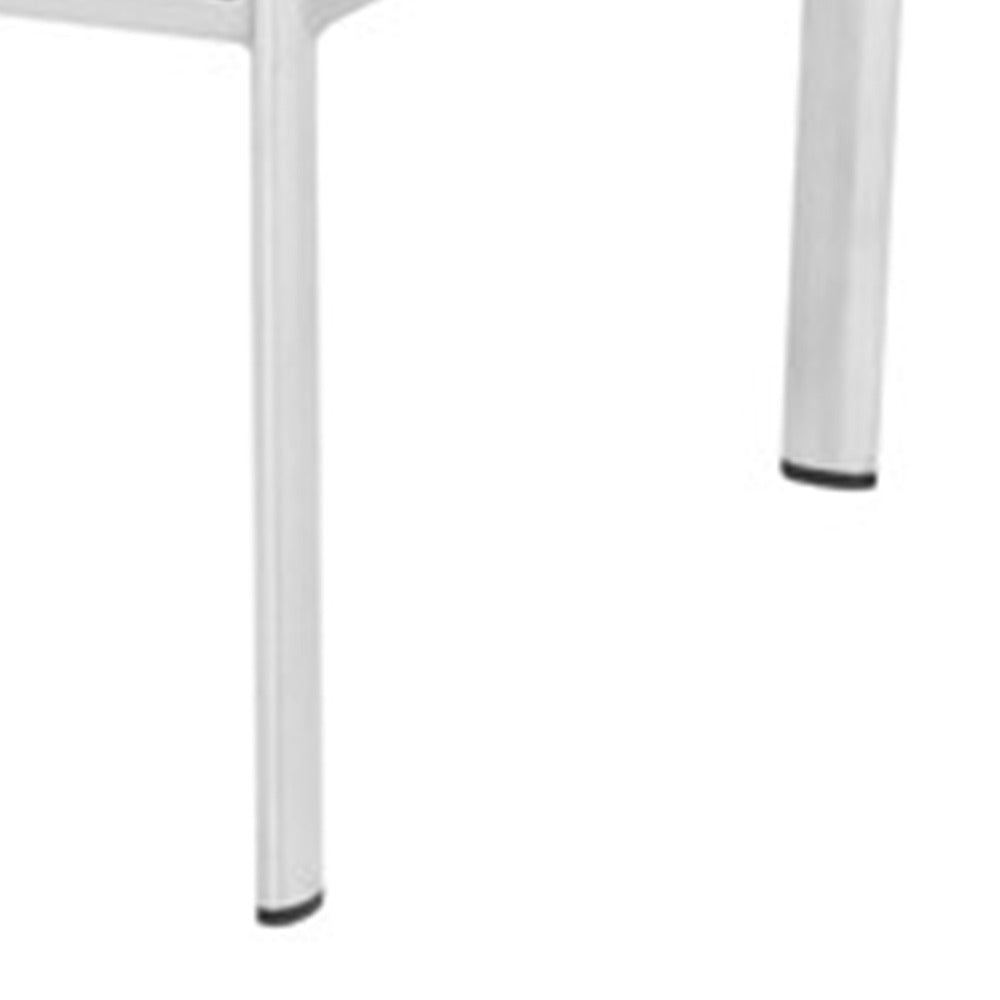 Jan 25 Inch Counter Height Chairs Set of 2 Gray Faux Leather Chrome Metal Legs BM315378