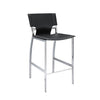 Jan 29 Inch Barstool Chair Cushioned Gray Faux Leather Chrome Metal By Casagear Home BM315379