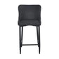 Gen 29 Inch Barstool Chair Cushioned Dark Gray Faux Leather Black By Casagear Home BM315380