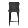 Gen 29 Inch Barstool Chair Cushioned Set of 2 Taupe Gray Faux Leather Black BM315380