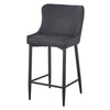 Gen 29 Inch Barstool Chair Cushioned Set of 2 Taupe Gray Faux Leather Black BM315380