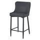 Gen 29 Inch Barstool Chair Cushioned Set of 2 Taupe Gray Faux Leather Black BM315380