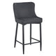 Gen 29 Inch Barstool Chair, Cushioned, Set of 2, Taupe Gray Faux Leather, Black
