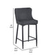 Gen 29 Inch Barstool Chair Cushioned Set of 2 Taupe Gray Faux Leather Black BM315380