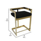 Gei 30 Inch Barstool Chair, Cantilever Base, Black Velvet Padded Seat, Gold By Casagear Home