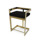 Gei 26 Inch Counter Height Chair, Cantilever, Black Velvet, Gold Metal By Casagear Home