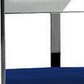 Gei 26 Inch Counter Height Chair, Cantilever, Blue Velvet, Chrome Metal By Casagear Home