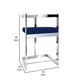 Gei 26 Inch Counter Height Chair Cantilever Blue Velvet Chrome Metal By Casagear Home BM315384
