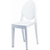 Doe Side Dining Chair Set of 4 Indoor Outdoor White Premium Plastic By Casagear Home BM315389