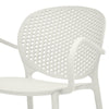 Feni 22 Inch Side Dining Armchair Set of 4, Indoor Outdoor, White Finish By Casagear Home