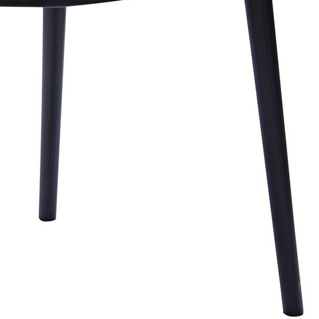 Geni 23 Inch Side Dining Chair Set of 4 Indoor Outdoor Black Finish By Casagear Home BM315398